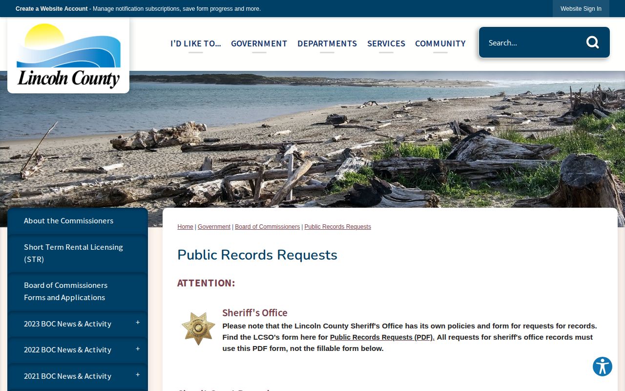 Lincoln County records request routing for a 72-hour jail release