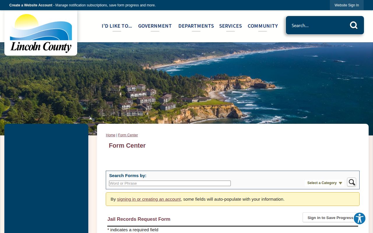Lincoln County released inmate Time Served records request form