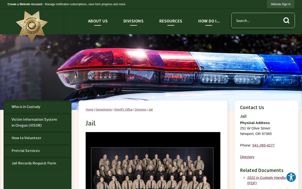 Lincoln County Jail capacity and released inmate context