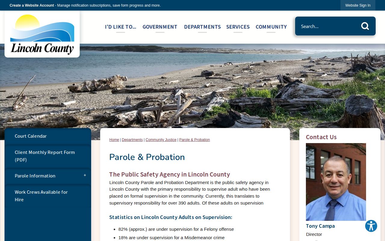 Lincoln County parole and probation supervision office information