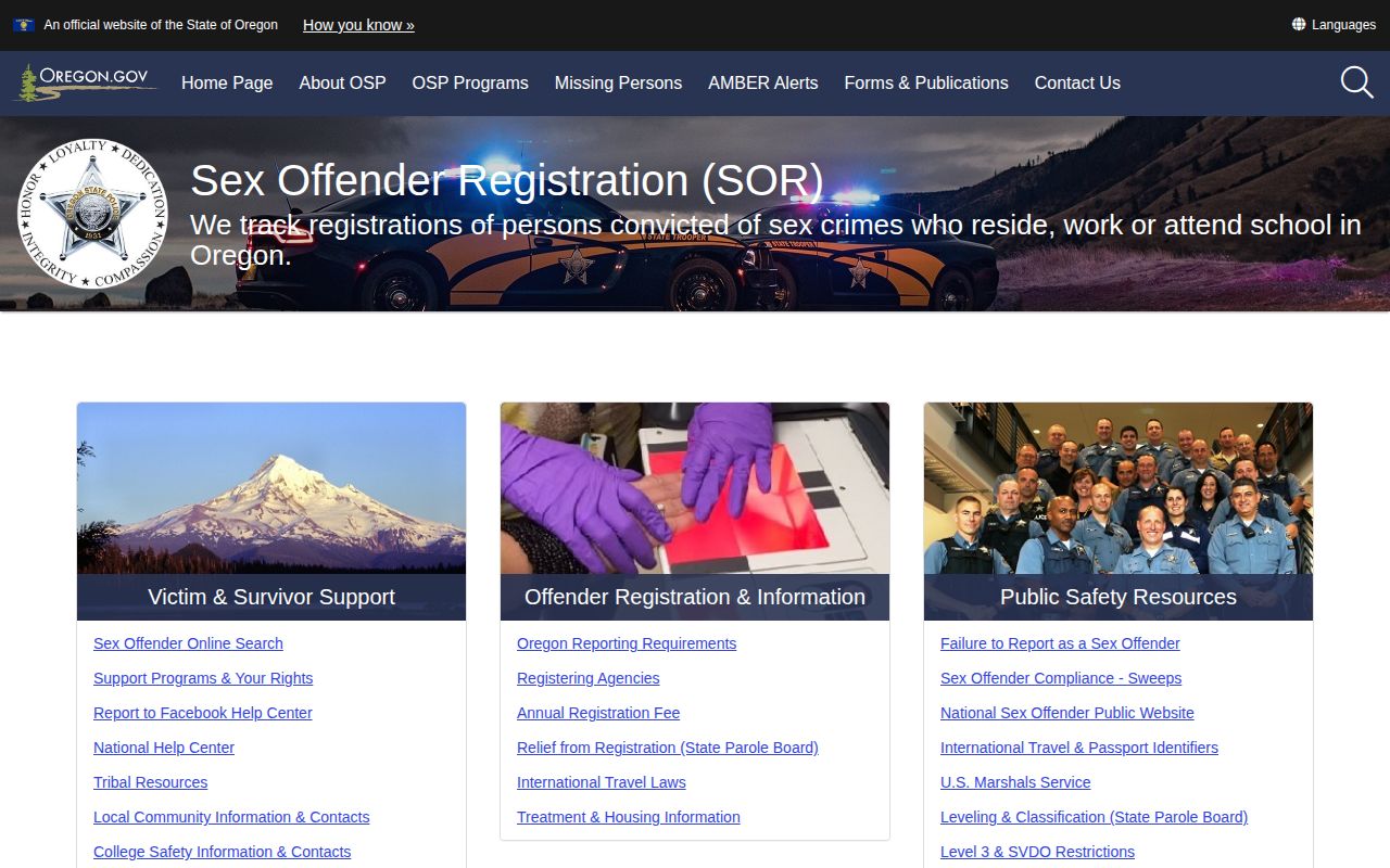 Lincoln County release mugshot context on the Oregon State Police registry hub
